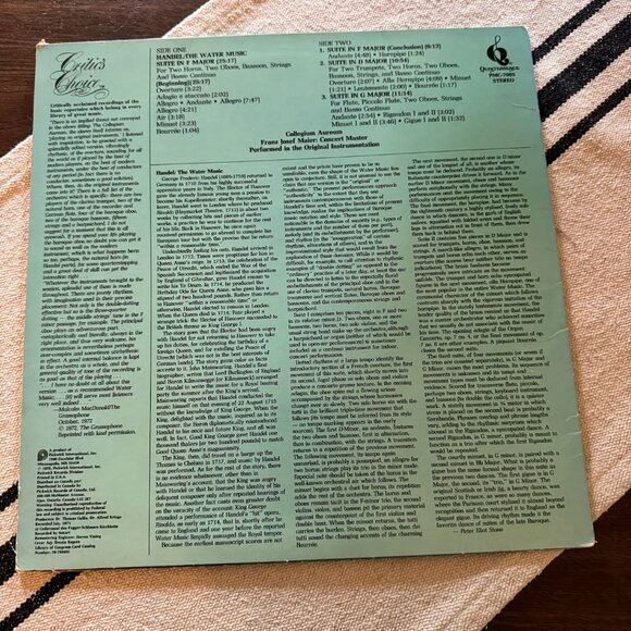 1978 Handel "The Water Music" Quint Essence Vinyl LP Vintage Record - Picture 2 of 7